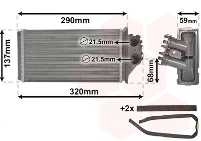 Радиатор печки (отопителя) VAN Wezel 40006228 цена, от 21.20 USD